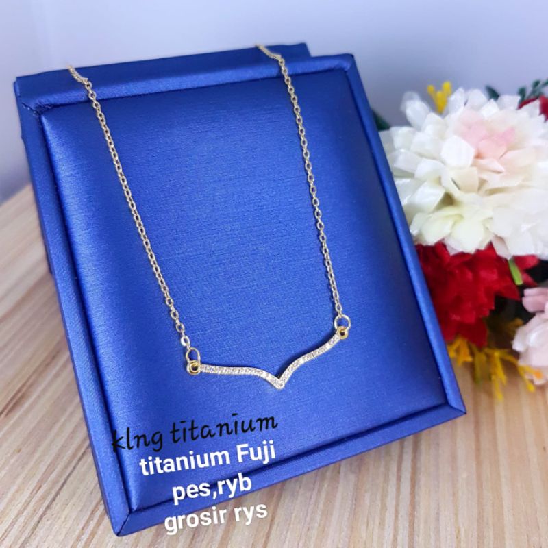 Kalung titanium asli,panjang kurang lebih 45cm