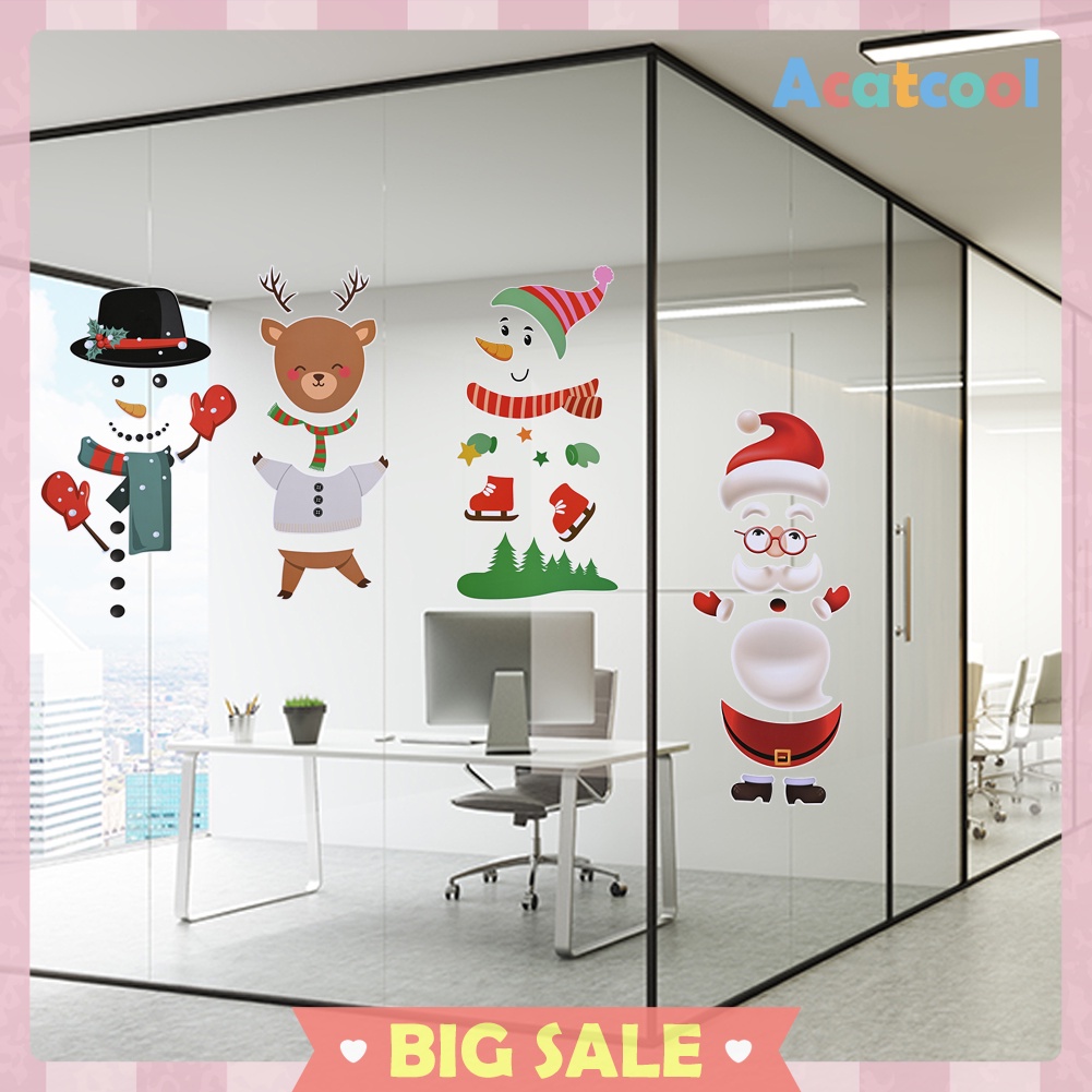 Christmas Refrigerator Sticker Self-adhesive Cute Stickers PVC Wall Paste