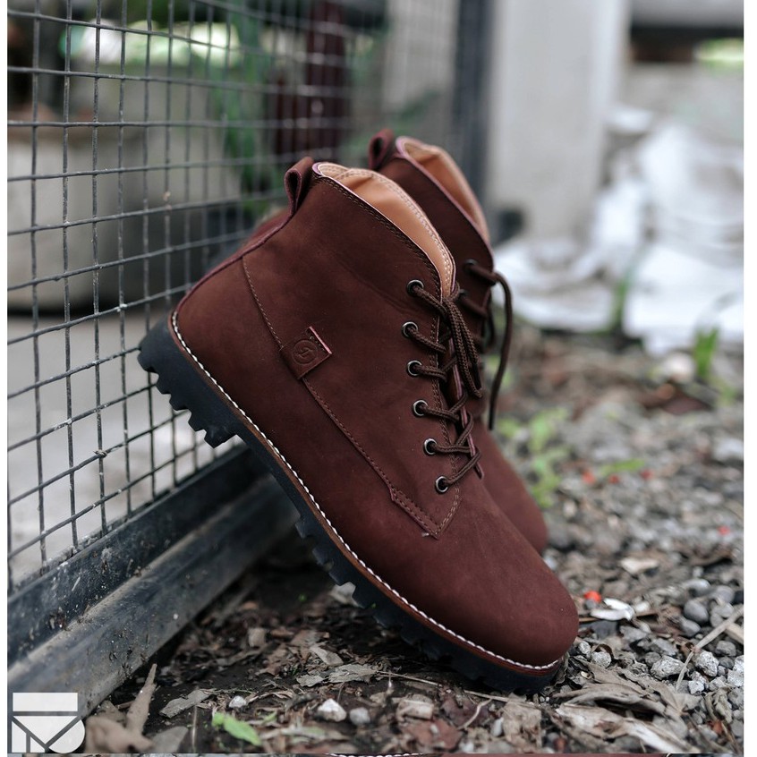 Icon Dark Brown | Sepatu Kulit Asli Vintage Klasik Pria Cowok Men Boots Footwear Ori | FORIND Zapato