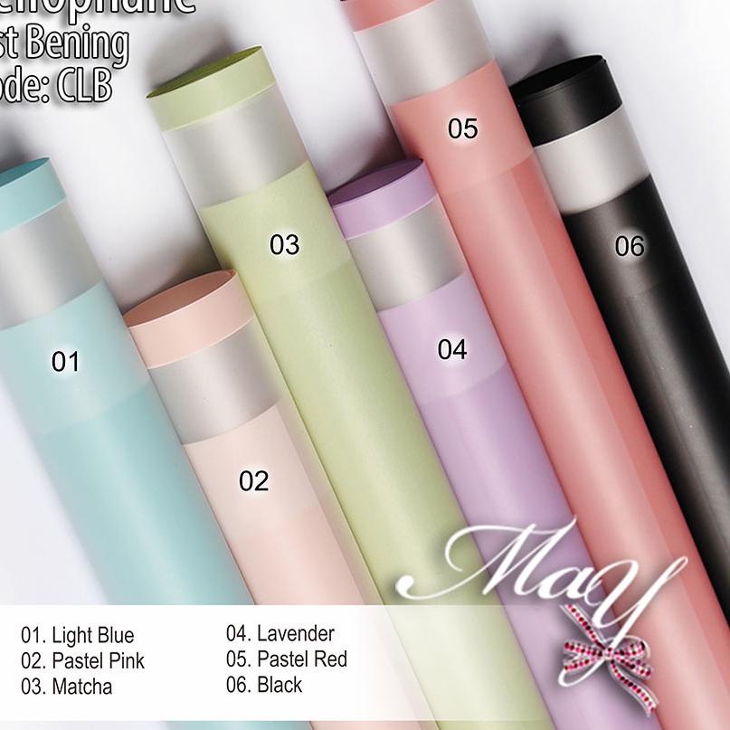 

☼ 20 lembar Cellophane dengan border bening kombinasi Warna Flower Wrapping Bungkus Bunga Buket (CLB) ➻