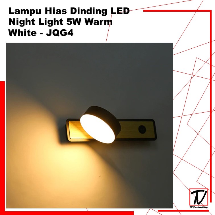 Lampu Dinding Hias Minimalis LED Night Light 5W Warm White - 6715 - Black