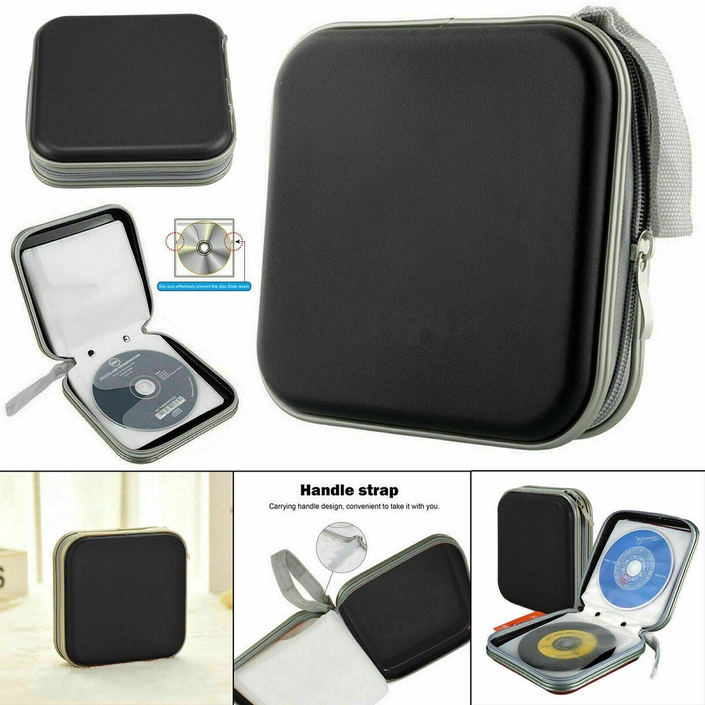 Tempat Penyimpanan Disc Kaset Tas DVD CD Storage 40 Disc Holder Bag Hitam