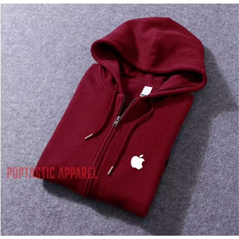 HOODIE PRIA / SWEATER ZIPPER FULLOVER LOGO APPLE SWEATERSHIRT UNISEX CASUAL