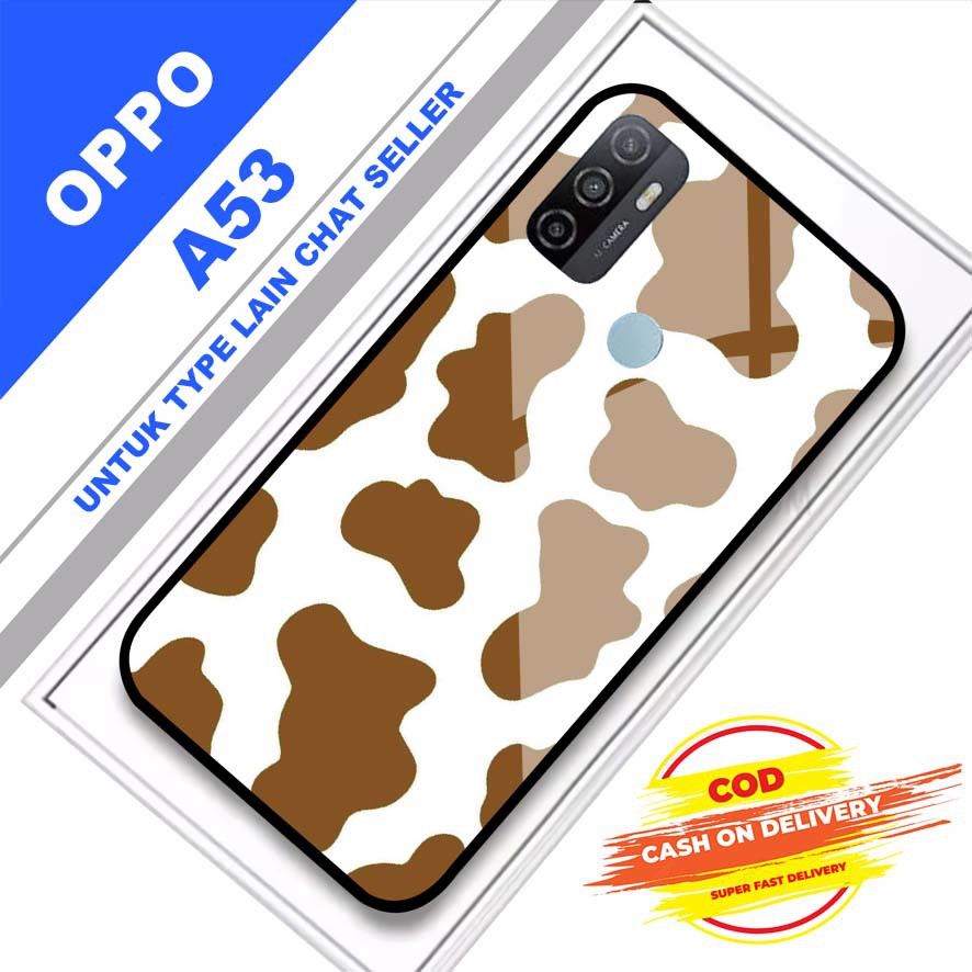GSC CASE CASING DESAIN MOTIF SAPI UNTUK OPPO A53 Case Pelindung Belakang Ponsel, Pelindung HP,Case H