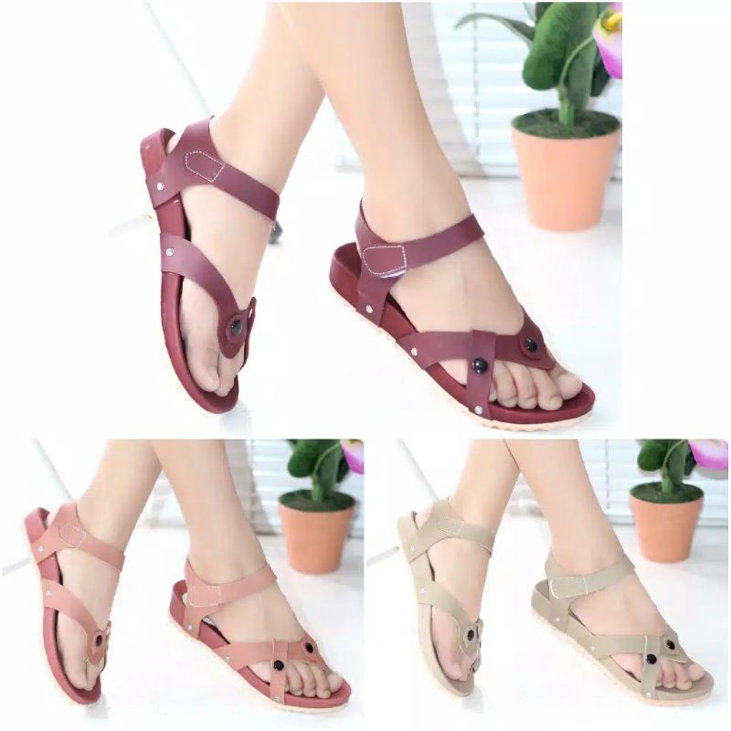 Sandal kulit wanita cantik AB / 53