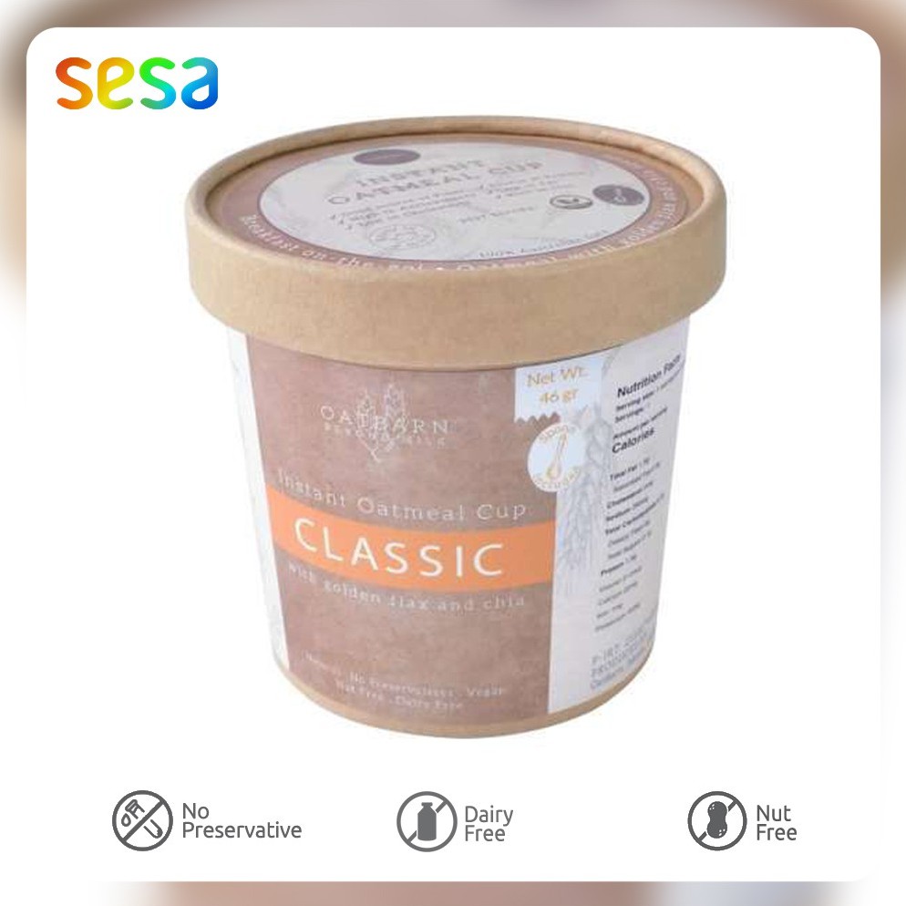 

OATBARN Beyond Milk Instant Oatmeal Cup Classic 46gr - Bebas Susu & Kacang