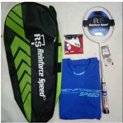 (FREEPASANG) PAKET RAKET BADMINTON - RS ISO POWER 555 ORIGINAL