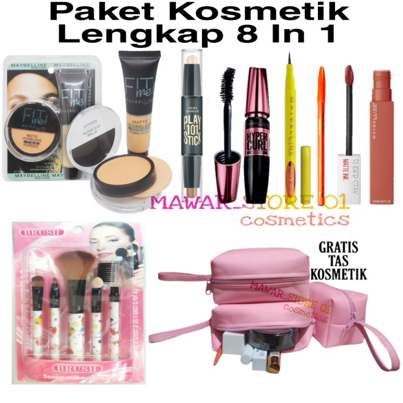 Paket Make Up Maybelline Lengkap 8 In 1 / Paket Kosmetik Maybelline 8 in 1