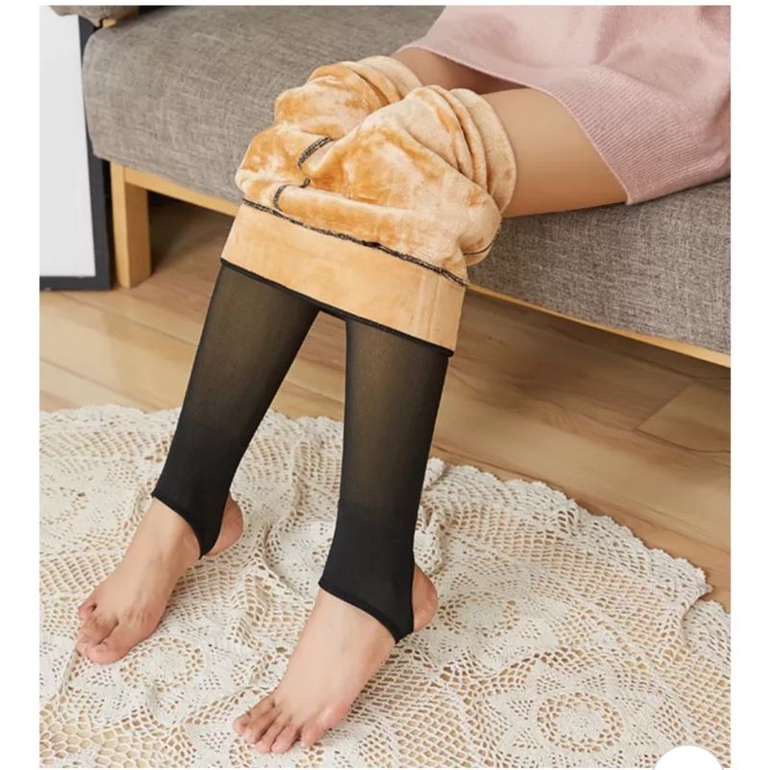 LEGGING STOCKING THERMAL VELVET TWO TONE WANITA PREMIUM