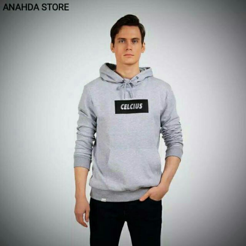 CELCIUS Abu Misty Hoodie C10027S Sablon Dasar Hitam Ready