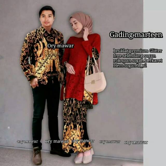 SHOPASHOP SOLO - Gading marteen Batik couple kebaya brukat atasan brokat busana muslim rok hitam