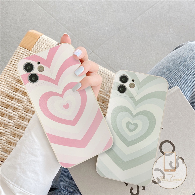 IPHONE Casing Kompatibel Dengan Iphone12 Casing Ponsel TPU Lembut Kompatibel Untuk Iphone11 13 14 12 Pro Max 6 6S 7 8 Plus X XR XS Max Gradiasi Cinta Hati Soft Phone Straight Cube Case