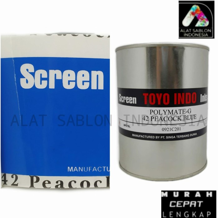 

Hadir Tinta Toyo Polymate Peacock Blue G42 Tinta Sablon Plastik 1Kg Hemat
