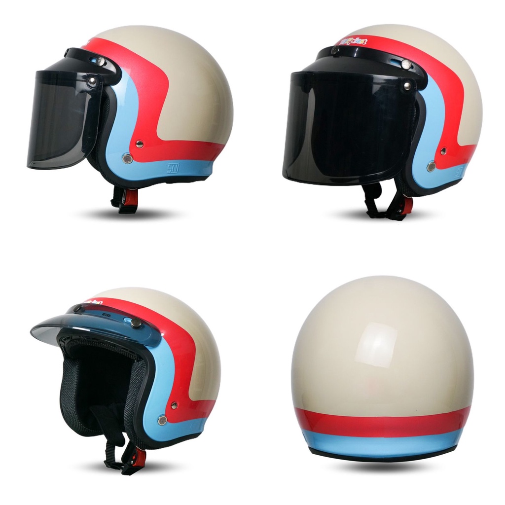 Helm Retro Dewasa SNI BR01 Candy Cream