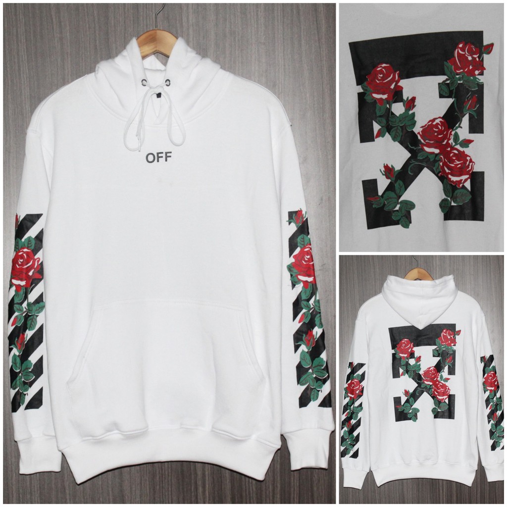 OFF WHITE ROSE Jaket Sweater Hoodie Pullover