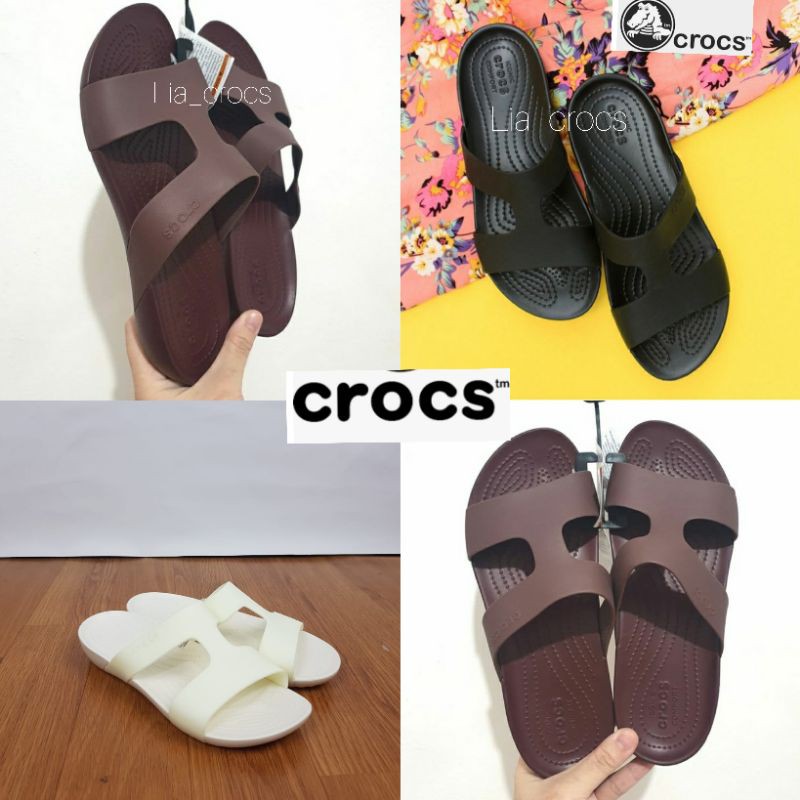 CROCS Flat SERENA SLIDE WOMEN / Sendal Crocs Wanita