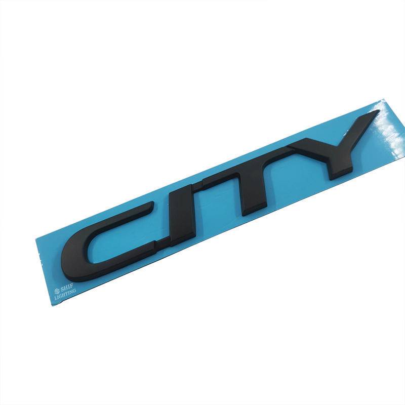 1 x ABS Chrome/Black CITY Logo Letter Car Rear Emblem Sticker Badge Decal Repalcement For Honda City