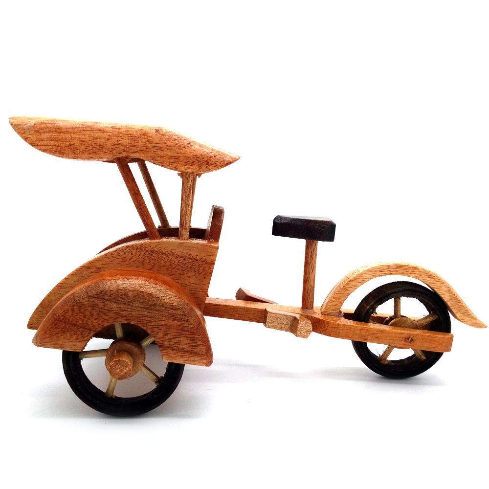 Miniatur Becak Kayu 20x10x12 cm