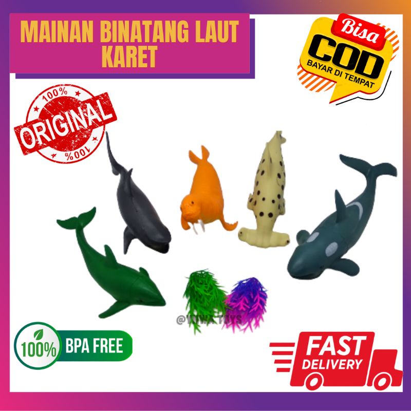 MAINAN ANAK HEWAN HEWANAN BINATANG LAUT/MAINAN ANAK IKAN IKANAN LAUT KARET/IKAN MAINAN/MAINAN ANIMAL