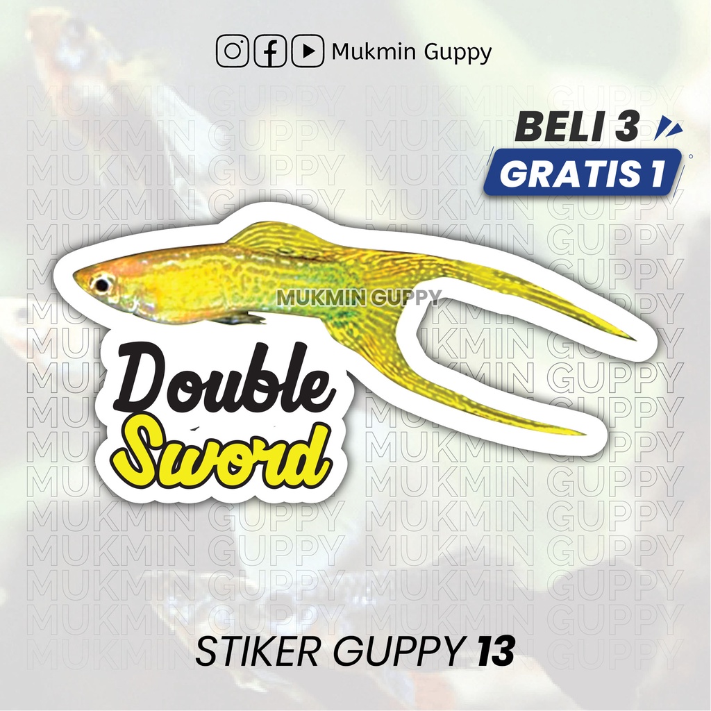 Stiker Guppy (13) Double Sword