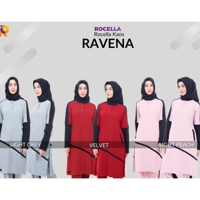 KAOS YOGA/SENAM/OLAHRAGA MUSLIMAH-ROCELLA ORIGINAL BRAND RAVENA(S-XL)