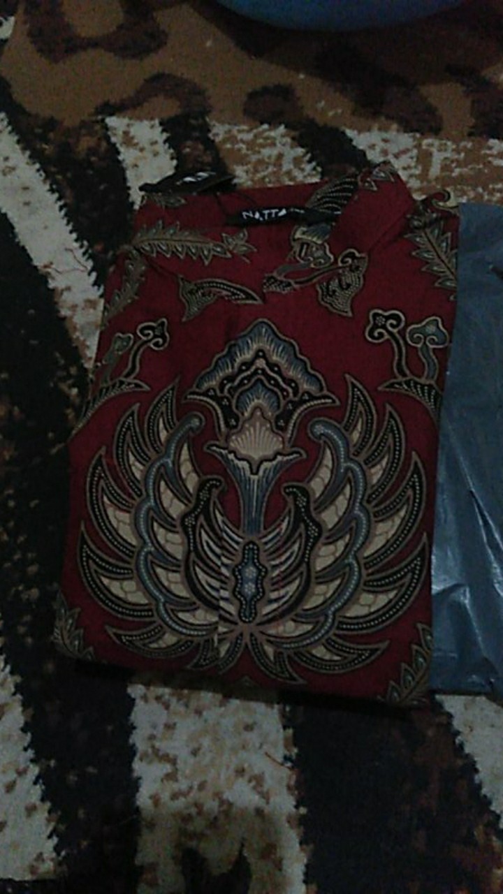 Couple Kemeja Batik Anak Lengan Panjang Baturaden Maroon By Nattaline