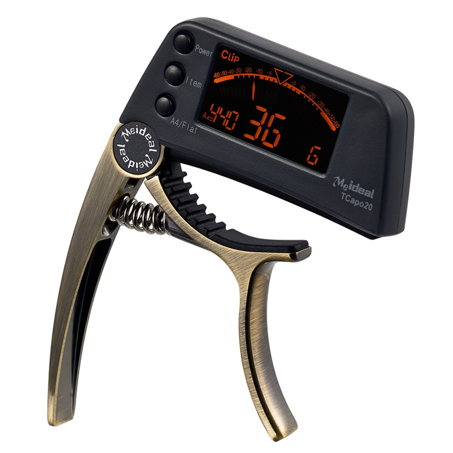 2 IN 1 Capo Tuner Layar LCD Besar 3 Warna Bahan Zinc Alloy Untuk Gitar Bass