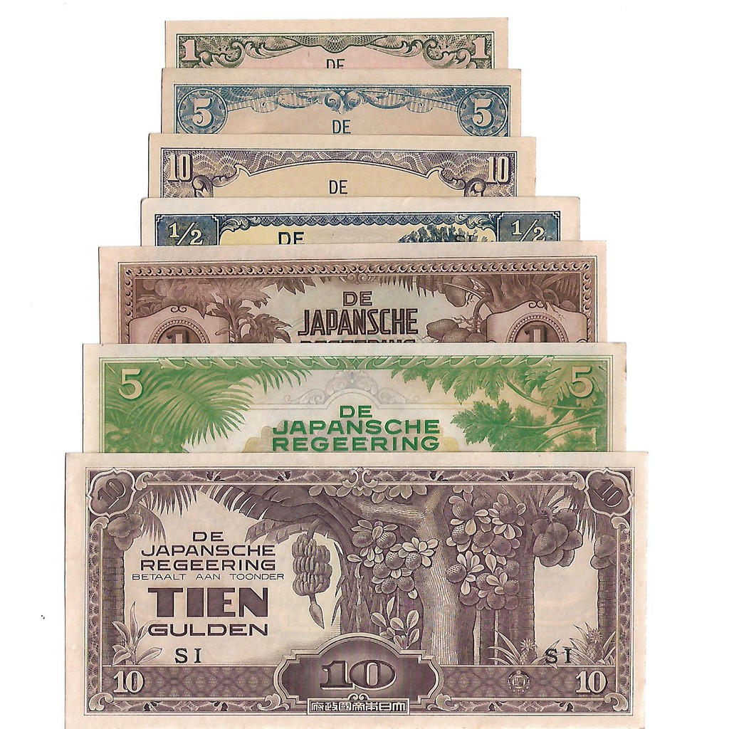 Uang kuno Indonesia 1 Set Gulden 1942 Seri De Japansche Regeering