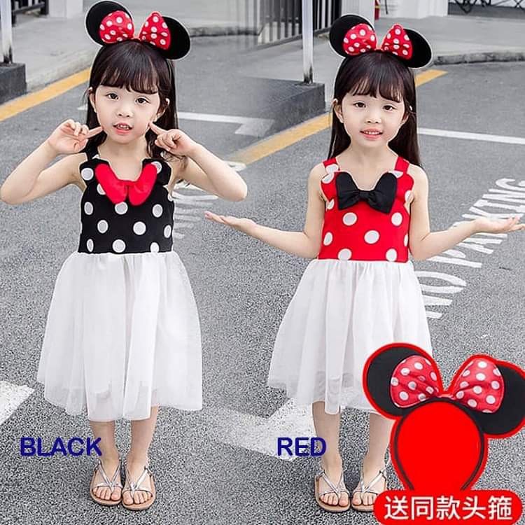 Dress Tutu Anak Perempuan Dengan Bando Polkadot