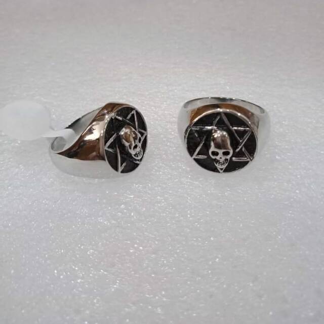 Cincin Tengkorak Titanium skull ring rocker