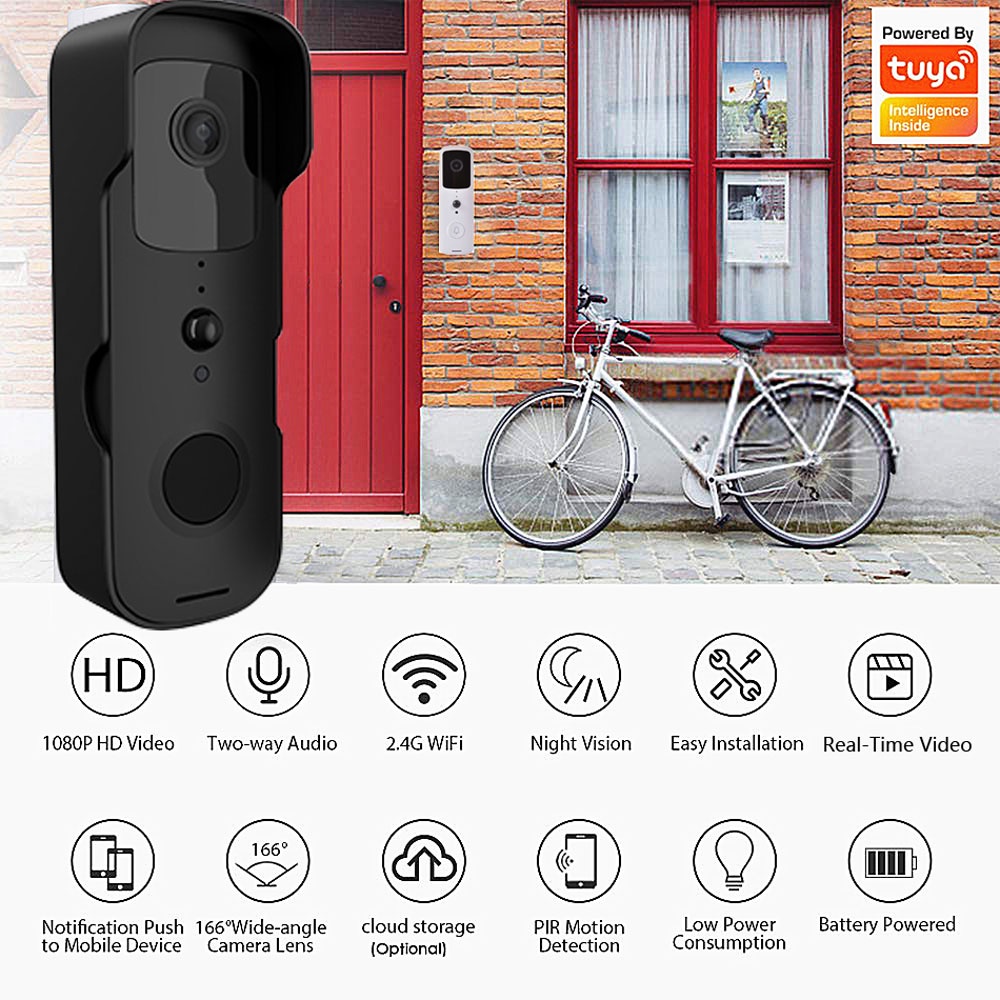 T30 Smart Video Doorbell 1080P HD Night Vision Bel Pintu Wifi TUYA APP