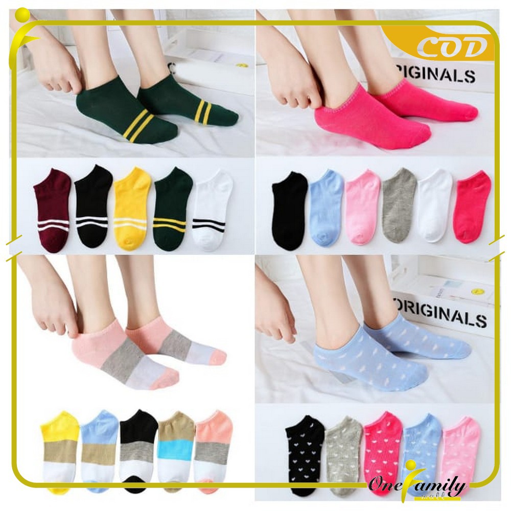 ONE - P51-P54 Kaos Kaki Pendek Dewasa / Kaos Kaki Semata Kaki / Kaos Kaki Ankle Motif / Short Socks-1
