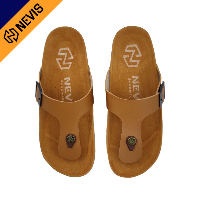 Sandal Pria Casual - Sendal Jepit Gesper - Sandal Kulit Kekinian Model Birken - Nevis SNP 51