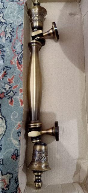 Handle Pintu Kuningan 50cm 1set+body Pelor Belmondo