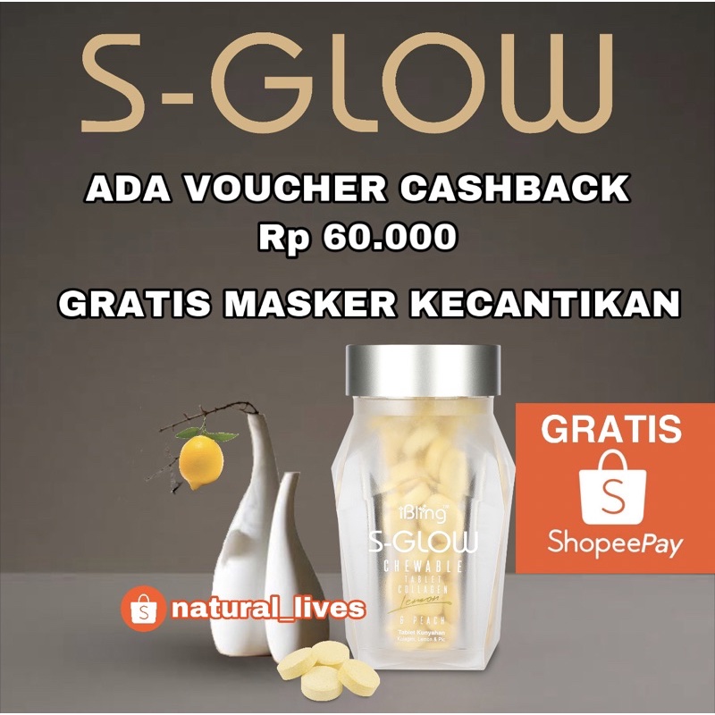 S GLOW SGLOW S-GLOW CANDY IBLING SUPLEMEN PERAWATAN RAMBUT KUKU ISI 60 TABLET
