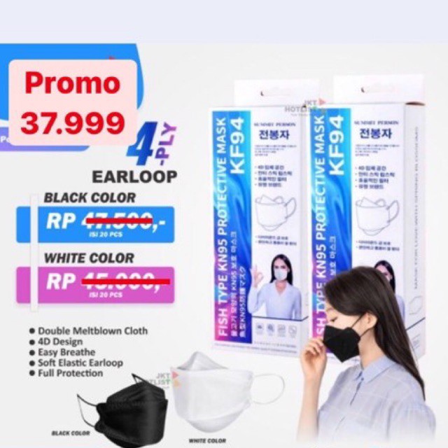 20pcs murah Summit person EVO 4ply 4D KF94 mask