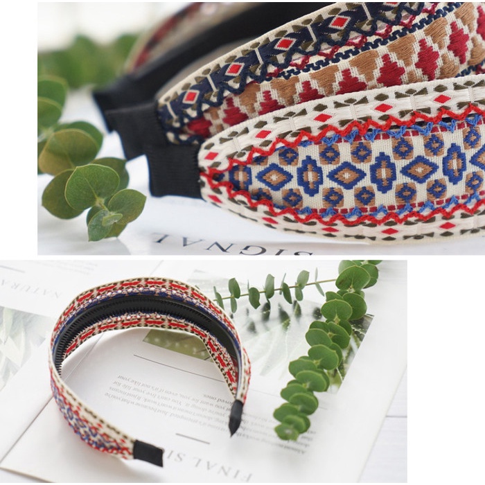 Bando Korea / Bando Wanita / Bando Batik Anyaman / Bando Bandana Rikku