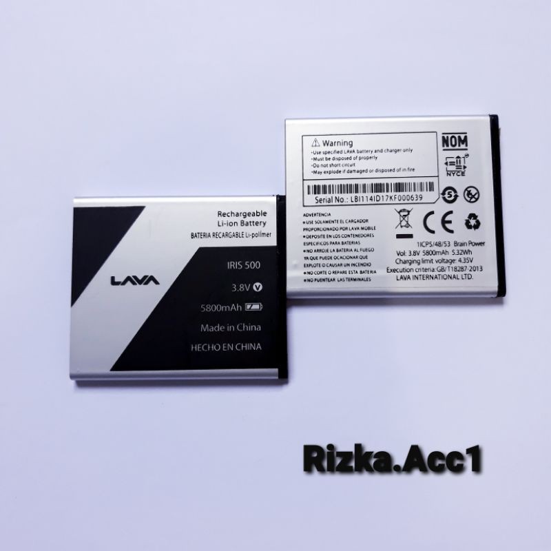 Baterai Batre Lava Iris 500 Original Oem Battery Handphone