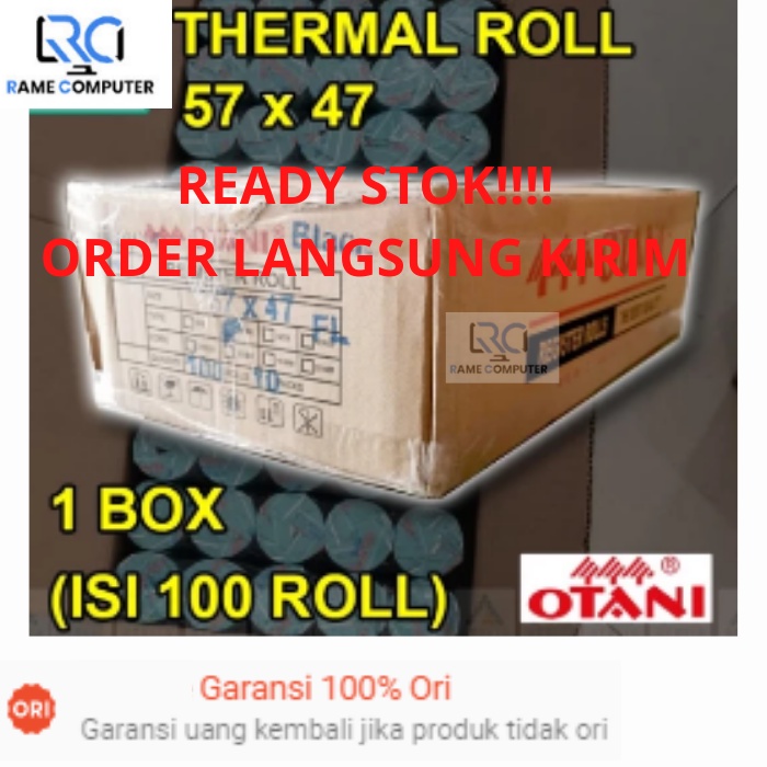 1 BOX (100 Pcs) Otani 57x47 Kertas Thermal Roll Struk Kasir 57 x 47