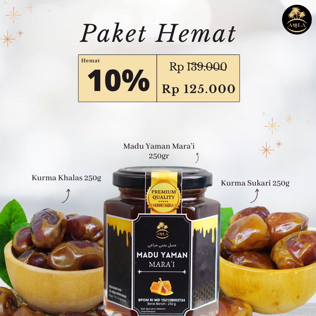 PAKET HEMAT KURMA DAN MADU / MADU YAMAN MARAI / KURMA SUKKARY / KURMA KHALAS