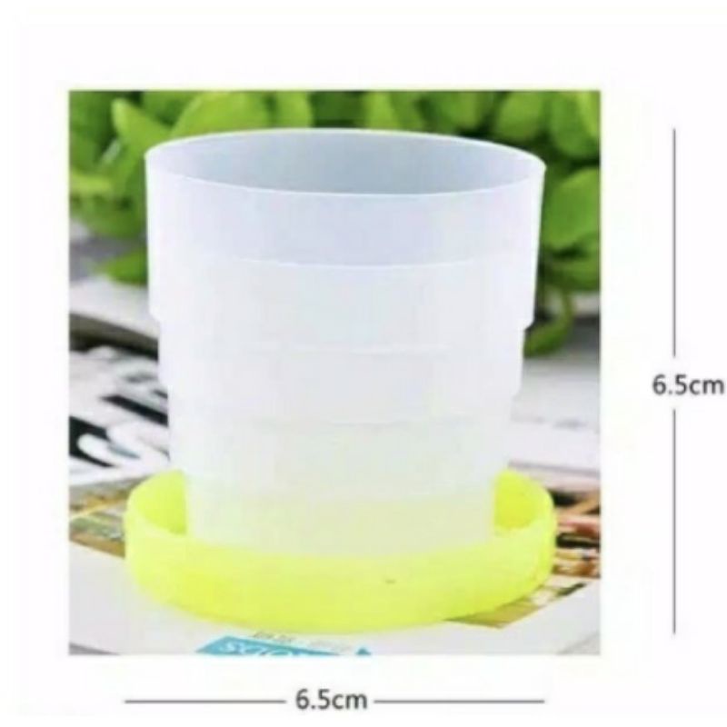 ~ PIYOSHI08 ~ Gelas Lipat Portable Tempat Minum Plastik Motif Karakter Lucu PD91