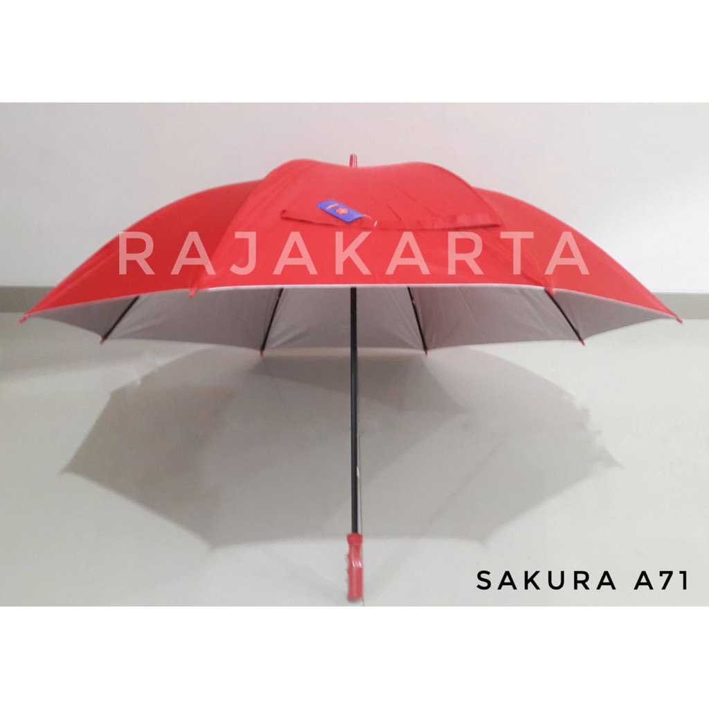 PAYUNG GOLF 29&quot; MERAH DALAM SILVER MERK SAKURA A71