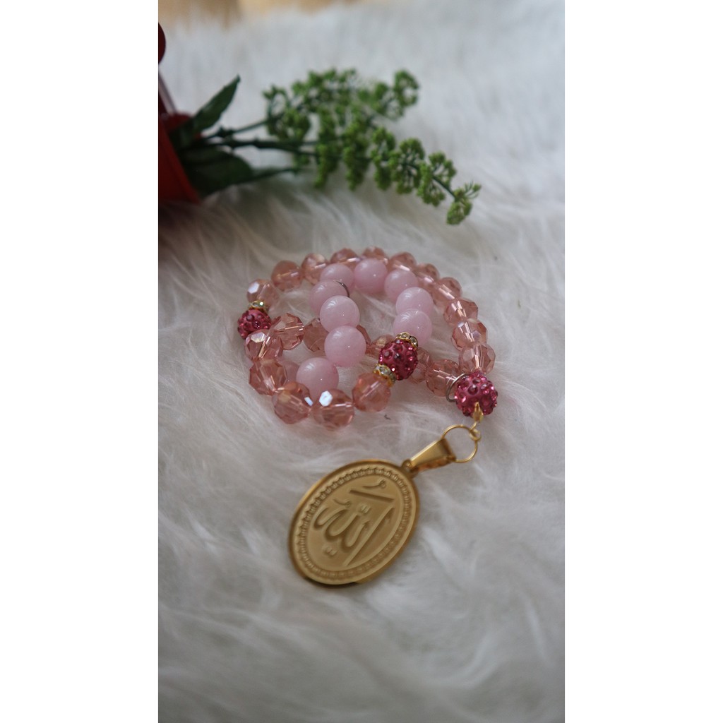 tasbih kristal kombinasi batu alam