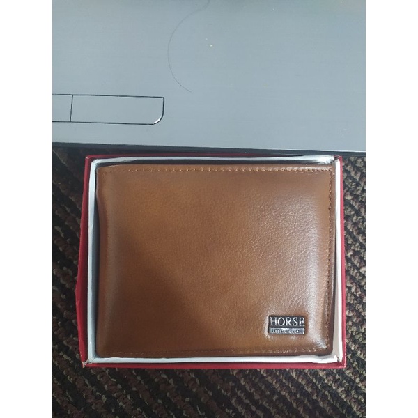 DOMPET KULIT SAPI ASLI MEREK HORSE + BOX/DOMPET PRIA LIPAT KULIT ASLI