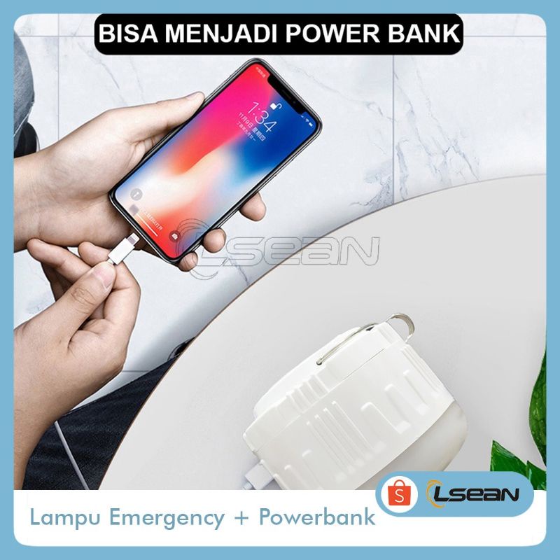 LAMPU EMERGENCY LED TENAGA SURYA /BISA UNTUK POWERBANK LAMPU CAMPING