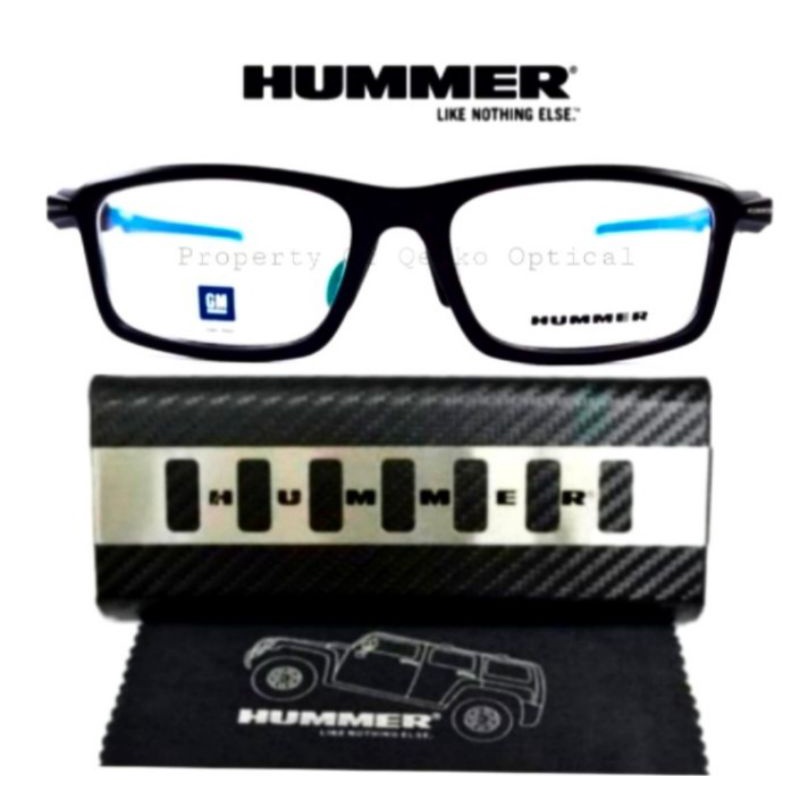 Kacamata Frame Pria Sporty Original Hummer H741-C2 S52 M.Black/Blue - Model Lebar