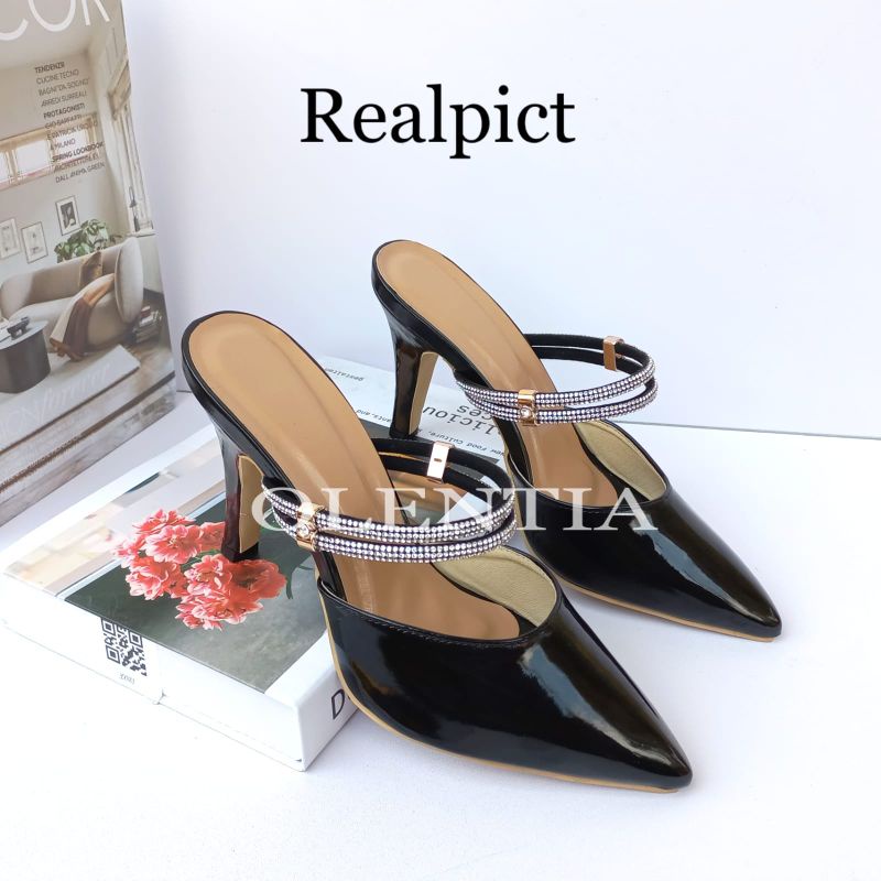 Sepatu Wanita Sepatu heels mules 9cm SH 19