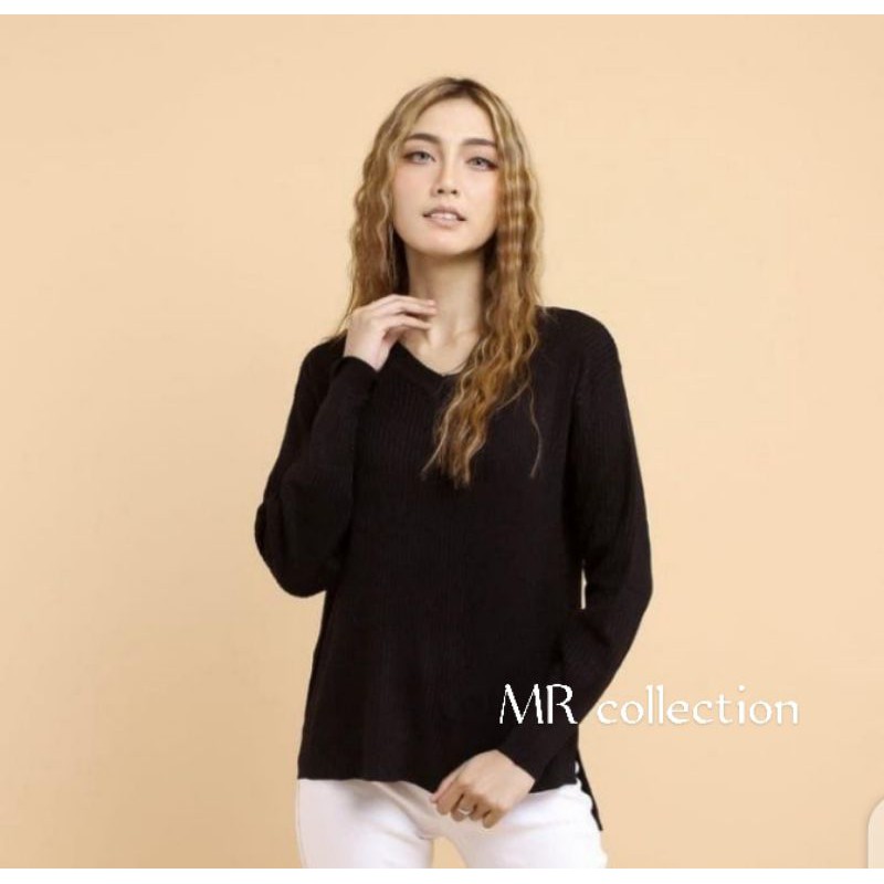 ATASAN RAJUT WANITA BOXY- V -NECK VIONA SWEATER RAJUT WANITA