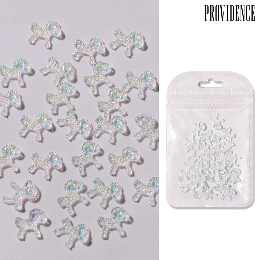 Providence 30Pcs/Pack Nail Decorations Crown Animal Shape Flat Bottom Resin Nail Art Rhinestones Jewelry for Nail Design