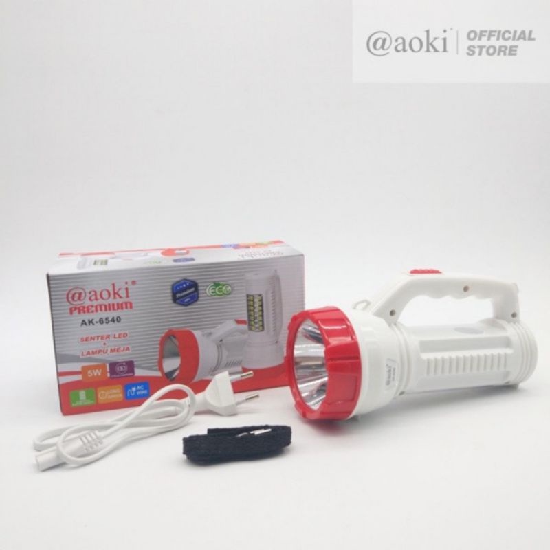 SENTER LED AOKI AK-6540 SENTER TANGAN LED LAMPU EMERGENCY